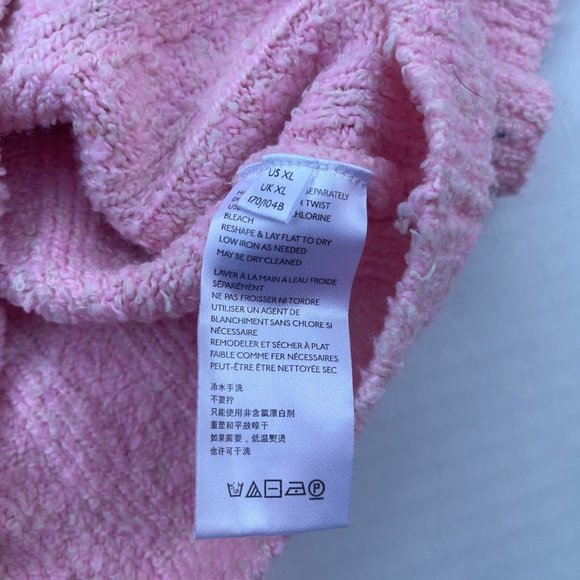 Urban Outfitters Andrea Collared Cropped Sweater Pink XL - Picture 5 of 7